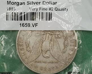 1883 Morgan Silver Dollar, VF, in Sealed Littleton Pkg