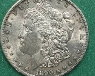 1890-S Morgan Silver Dollar, Higher Grade