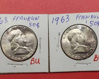 2 Beautiful 1963 Franklin Half Dollars