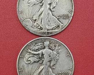 1942-S & 1942-D Walking Liberty Half Dollars