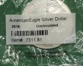 2014 American Silver Eagle, Uncirculated in Sealed Littleton Pkg