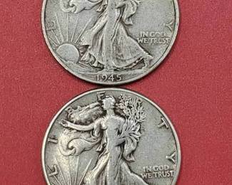 1945-D & 1945 Walking Liberty Half Dollars