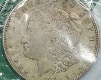 1921 Morgan Silver Dollar, XF, in Sealed Littleton Pkg