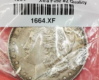 1884 Morgan Silver Dollar, XF, in Sealed Littleton Pkg