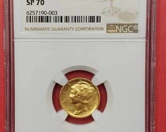 2016-W 1/10 oz Gold 'Mercury Dime' Centennial NGC SP 70