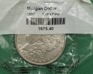 1887 Morgan Silver Dollar, XF in Sealed Littleton Pkg