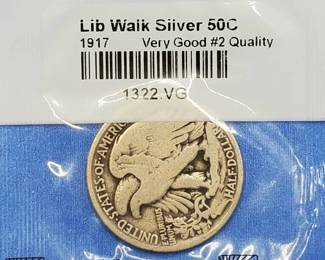 1917 Walking Liberty Half Dollar, VG in Sealed Littleton Pkg