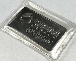 10 Troy Ounce Silver Bar, OPM Metals USA .999