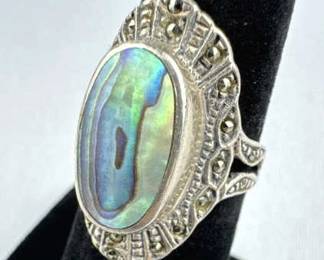 925 Silver Abalone Ring