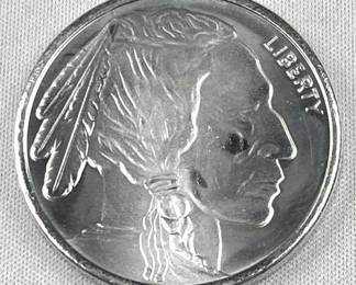 1oz Troy Silver Round, Buffalo/Chief .999 BU