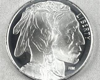 1oz Troy Silver Round, Buffalo/Chief .999 BU