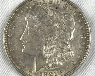 1921 Morgan Silver Dollar, XF/AU Philly