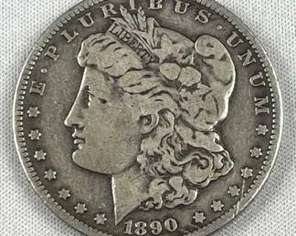 1890-O Morgan Silver Dollar, US $1 Coin