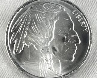 1oz Troy Silver Round, Buffalo/Chief .999 BU
