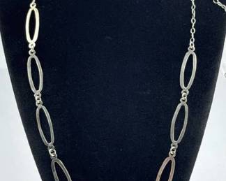 925 Silver Oval Link Necklace