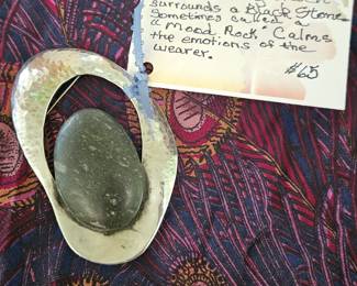 Sterling  surrounds a large "mood" rock.