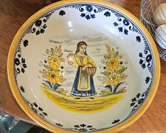 Beautiful signed Spanish serving bowl
