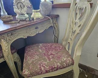 Game table and 2 chairs.  "Karges" manufacturer. Made in USA