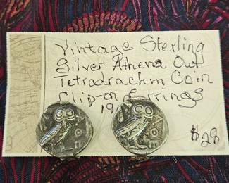 Vintage sterling clip on earrings