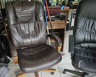 2 leather desk chairs