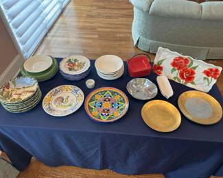 hand-painted pottery and serve ware