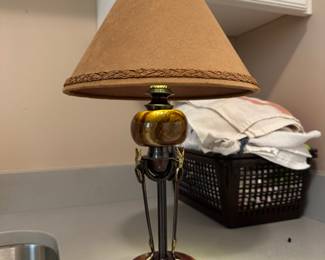 Vintage Brass and Marble Table Lamp by Frederick Cooper