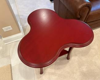 Red clover shaped accent table