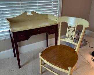 Vtg two-toned wooden desk by La Maison Kalanik