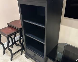 Black Bookcase Cabinet by Ethan Allen