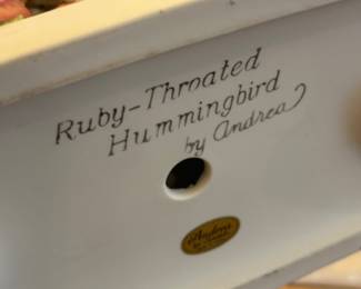 Ruby-Throated Hummingbird pottery by Andrea