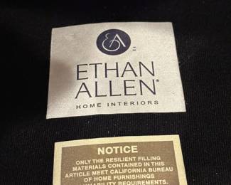 Brown leather Bennett roll arm loveseat by Ethan Allen