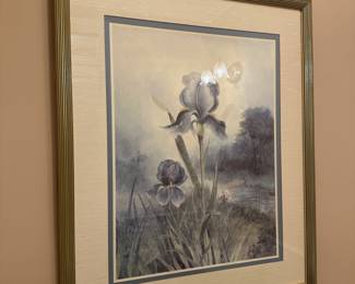 'Blue Iris' art by Mary Bertrand, signed and numbered