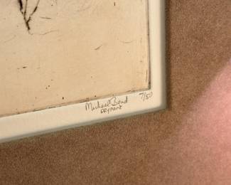 Framed original 'Birch Row' by Michael Bend; signed and numbered 7/50