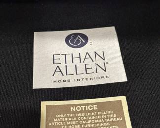 Brown leather Bennett roll arm sofa by Ethan Allen