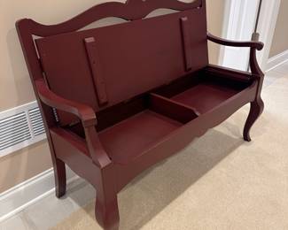 Mahogany storage bench
