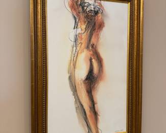 Original charcoal/pastel signed and numbered nudes; 197/5000; nude 2