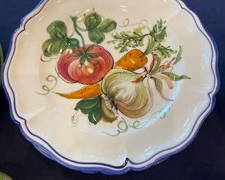 vintage hand-painted veggie plates, made in Italy