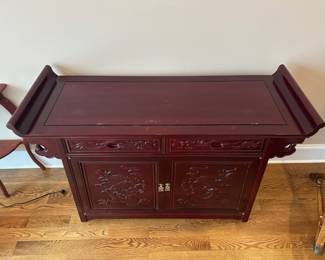 Vintage rosewood wing top cabinet; 36x16x30