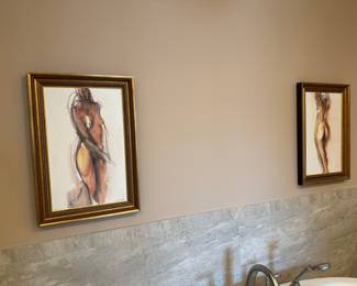 Original charcoal/pastel signed and numbered nudes; 197/5000