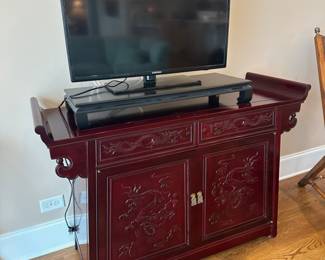 Vintage rosewood wing top cabinet; 36x16x30