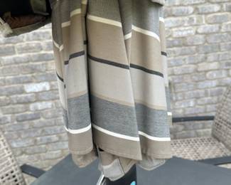 Iron patio table and chairs set, with umbrella