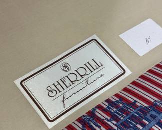 Striped armchair and Ottoman by Sherill Furniture