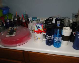 Lots of drinkable plastic items