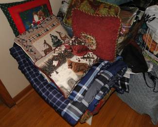 There is that pile of pillows and blankets again, covering the wonderful bench underneath