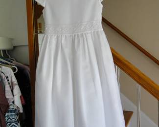 White dress.  Looks like a ghost