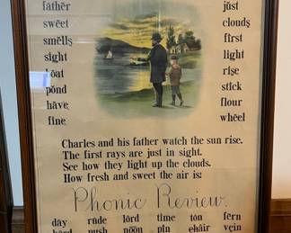 Framed 19th Century Phonics Poster