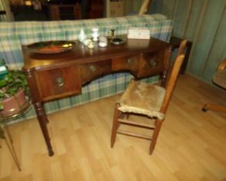 Antique Desk  - Side Chair - Collectables
