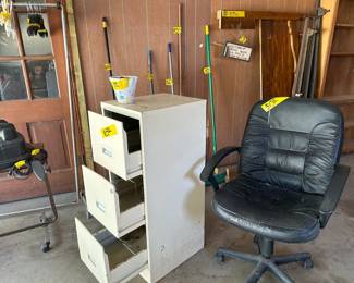 Metal File Cabinet and Back Office Chair