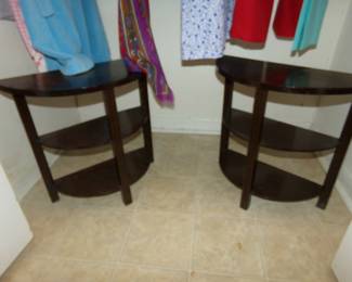 Two Matching Round Edge Side Tables