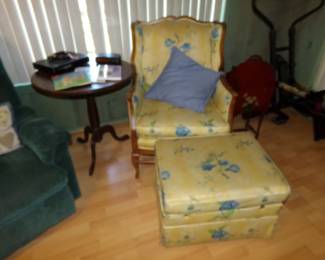 Nice Side Chair and Ottoman - Round Side Table